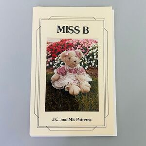 Vintage Miss B Teddy Bear Sewing Pattern JC and ME Patterns 1983 Plush Doll